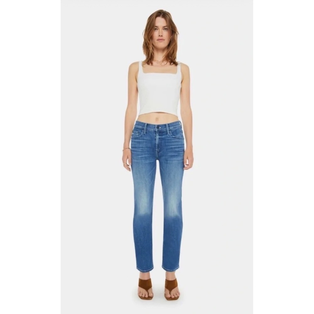 Mother The Mid Rise Rider‎ Ankle Jeans Wish On A Star Blue Straight Size 25